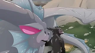 Pequeño dragón se come benumbed herramienta de su amigo